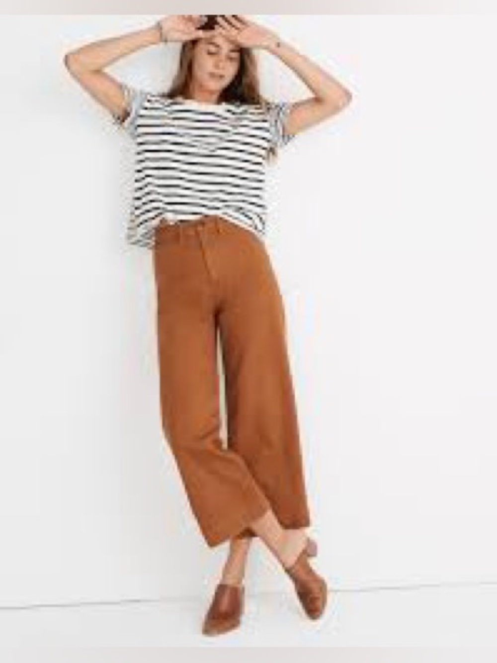 Madewell Emmett high rise wide leg crop pants